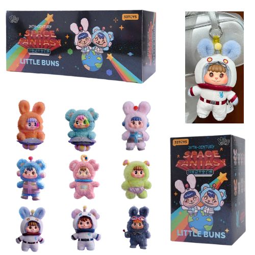 (Mis 1) LITTLE BUNS 20th-Century Space Fantasy Series Peluche Portachiavi 16cm c/Bagclip In Blind Box (xcm) In espo da 8pz 9ass…x8…x96